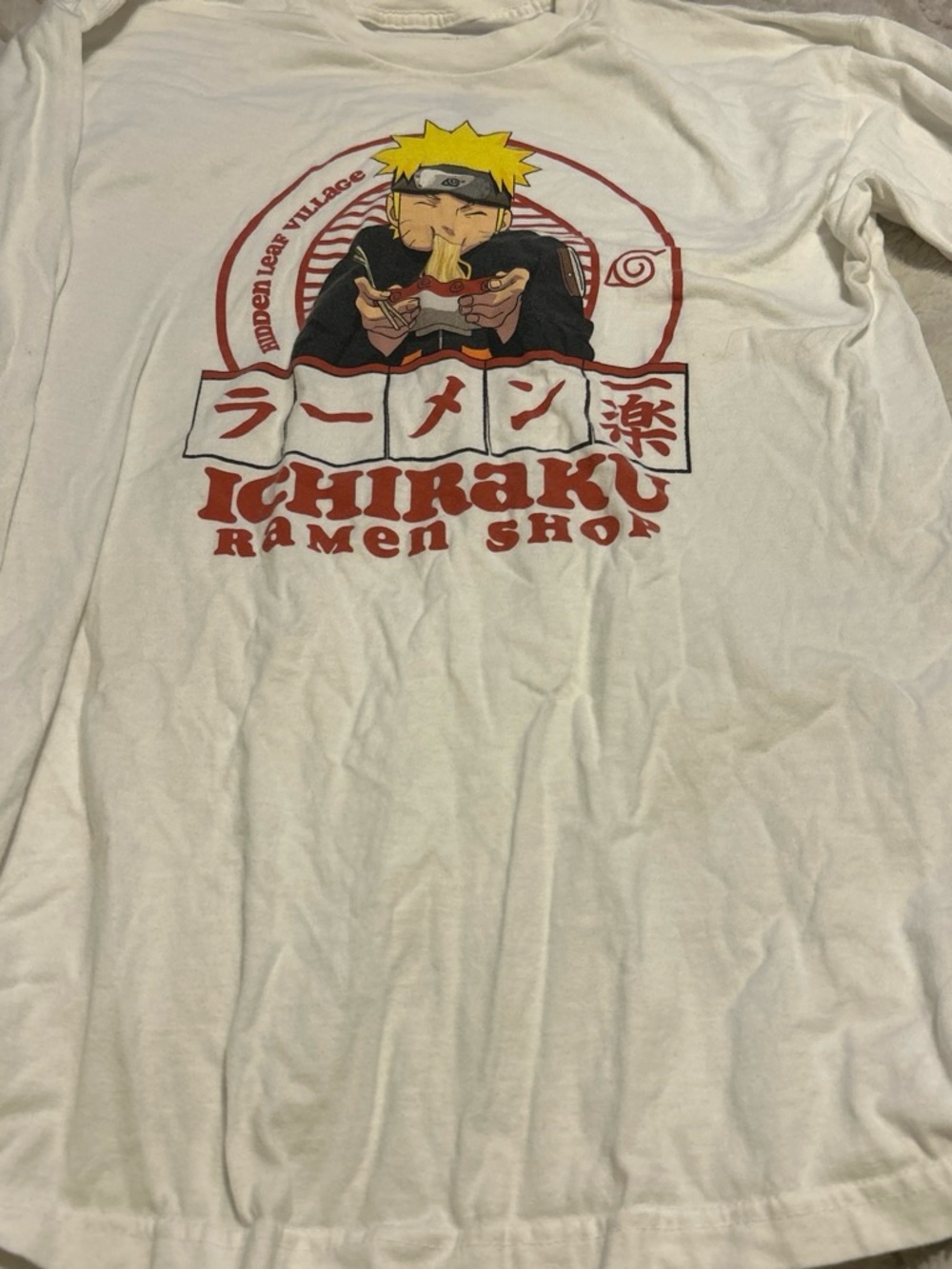 Ichiraku Ramen Shop Graphic Long Sleeve Tee - White